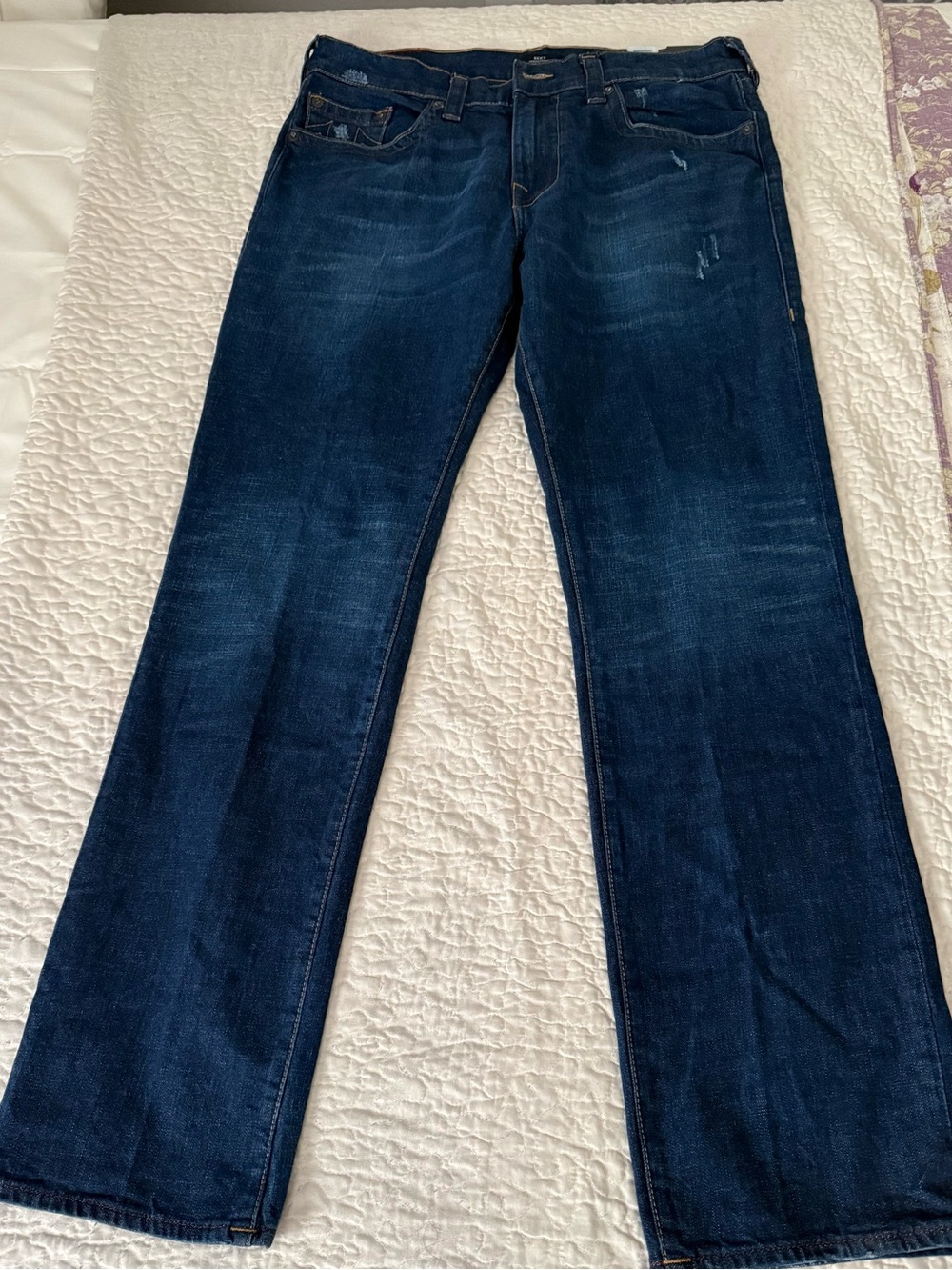 True Religion Men's Blue Dark Wash
Ricky relaxed Straight Leg Fit Jeans 5-Pocket